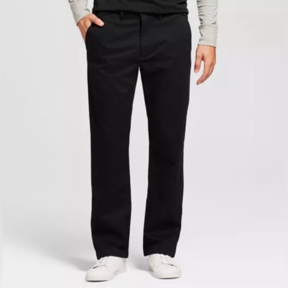 Men's Goodfellow Straight Slim Hennepin Black Chino Pants Size 40x30